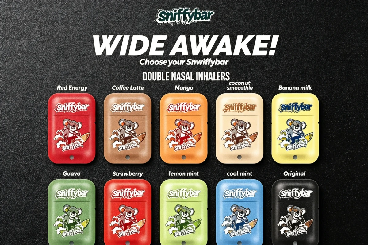 Sniffybar best-selling flavors Strawberry Ice and Guava Ice with patented dual-chamber technology