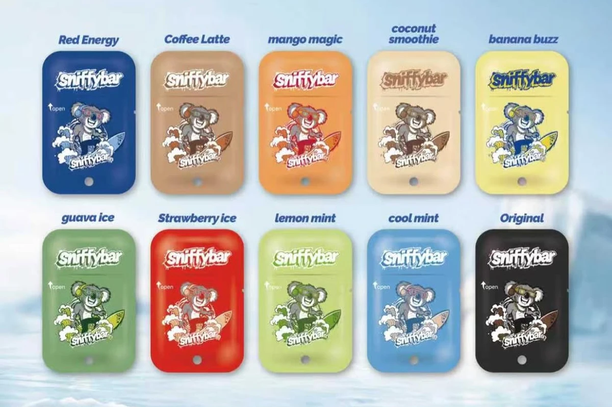 Sniffybar premium vaping alternative with dual-chamber design and 10 flavors