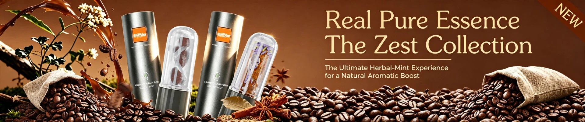 Real Pure Essence The Zest Collection, Cool Beans Coffee Mint Nasal Inhaler