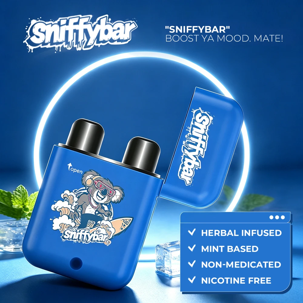 sniffybar-cool-mint-inhaler-features-herbal-infused-non-medicated Sniffybar Cool Mint herbal diffuser: herbal infused, mint based, non-medicated, nicotine free