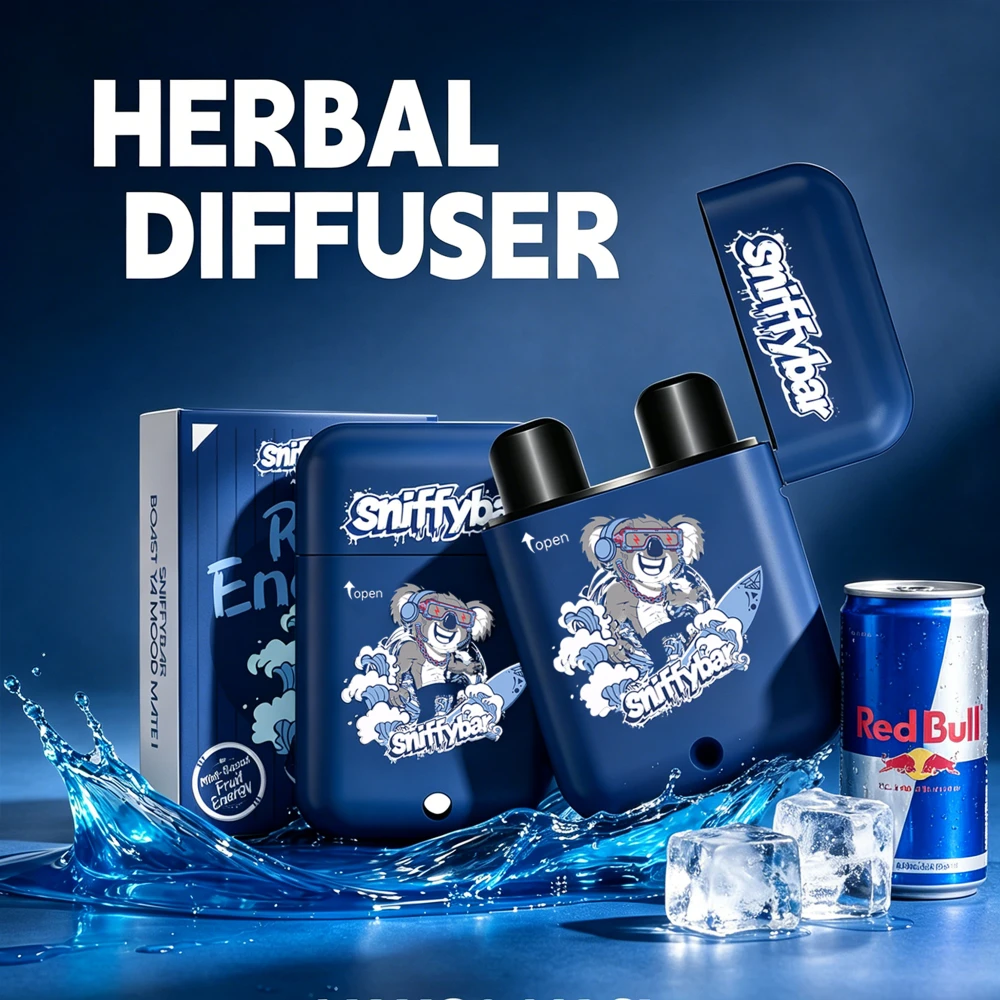 Sniffybar Red Energy herbal diffuser, nicotine free energy inhaler with herbal raw materials