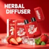 Sniffybar Strawberry Ice herbal diffuser, nicotine free strawberry scented inhaler with fresh strawberry raw