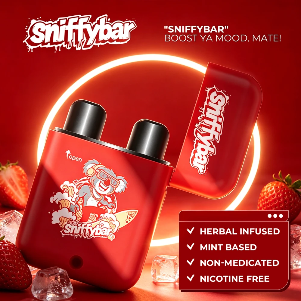 Sniffybar Strawberry Ice herbal diffuser: herbal infused, mint based, non-medicated, nicotine free