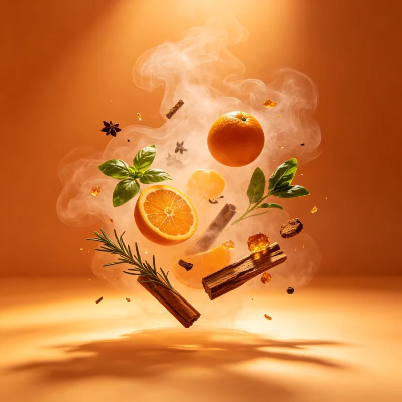 Orange, cinnamon and basil — Causone Warm Amber & Citrus scent notes