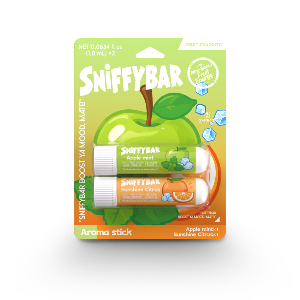 Sniffybar Fruit Favorite 2-Pack Apple Mint and Sunshine Citrus aroma sticks Sniffybar Fruit Favorite 2-Pack Apple Mint and Sunshine Citrus aroma sticks