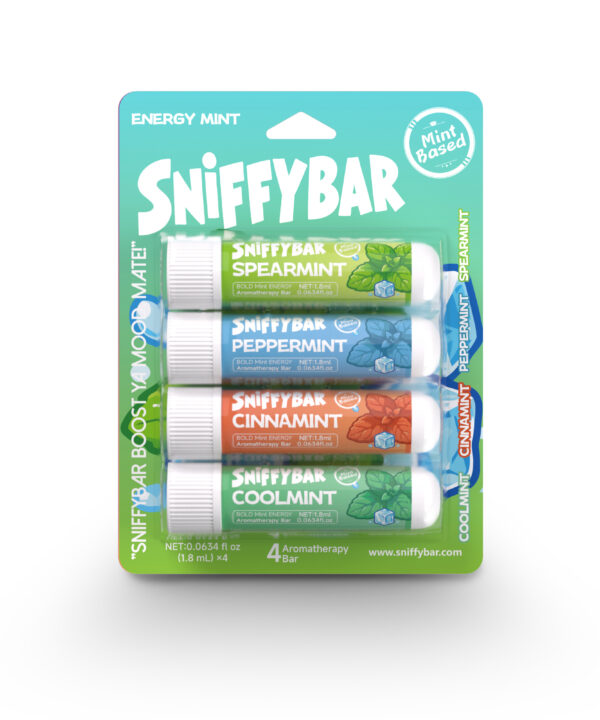 Sniffybar Energy Mint 4-Pack aromatherapy aroma sticks four mint scents