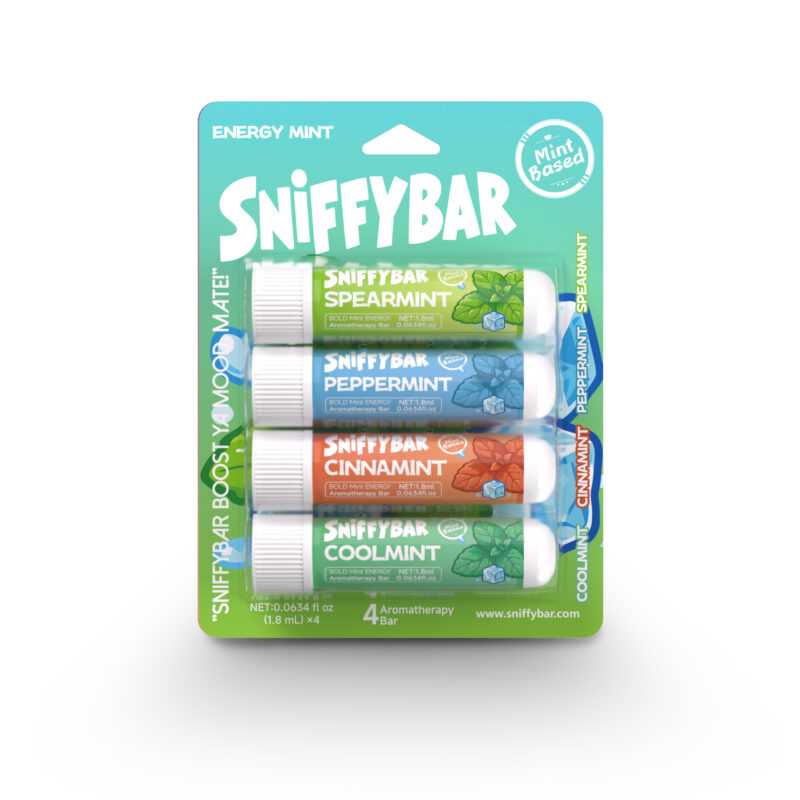 Sniffybar Energy Mint 4-Pack aromatherapy aroma sticks four mint scents