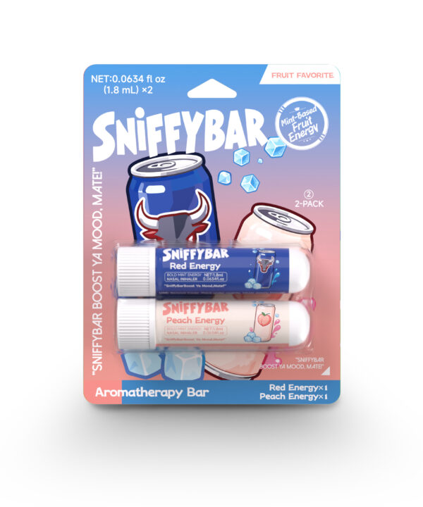 Sniffybar Fruit Favorite 2-Pack Red Energy and Peach Energy aroma sticks