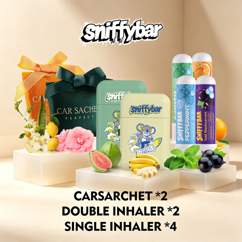 CARSARCHET x 2 DOUBLE INHALER x 2 SINGLE INHALER x 4 Random: 2x Carsachet + 2x Double Nasal Inhaler + 1x Single Nasal Inhaler 4-Pack
