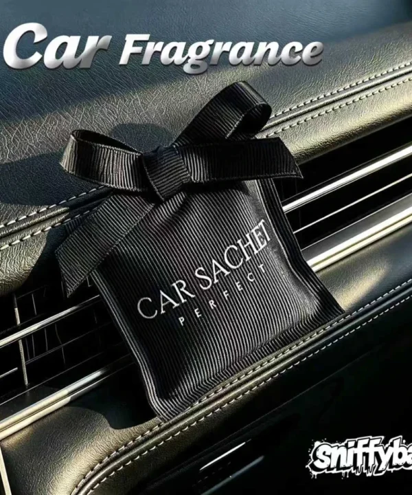 CARSACHET Egyptian Night car sachet with ribbon bow hanging on a car air vent