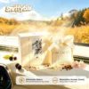 carsachet-swan-lake-floral-car-air-freshener-sachet CARSACHET Swan Lake floral car air freshener sachet with cream gift box on a car dashboard