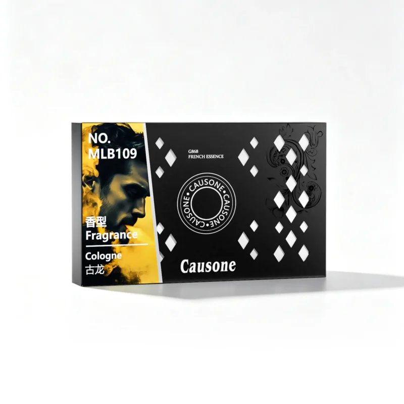 Causone Premium French Essence cologne car air freshener box in matte black, Cologne scent