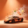 causone-speed-racing-car-air-freshener-blue-de-scene Causone Speed Racing Blue De car air freshener with an orange supercar and citrus notes