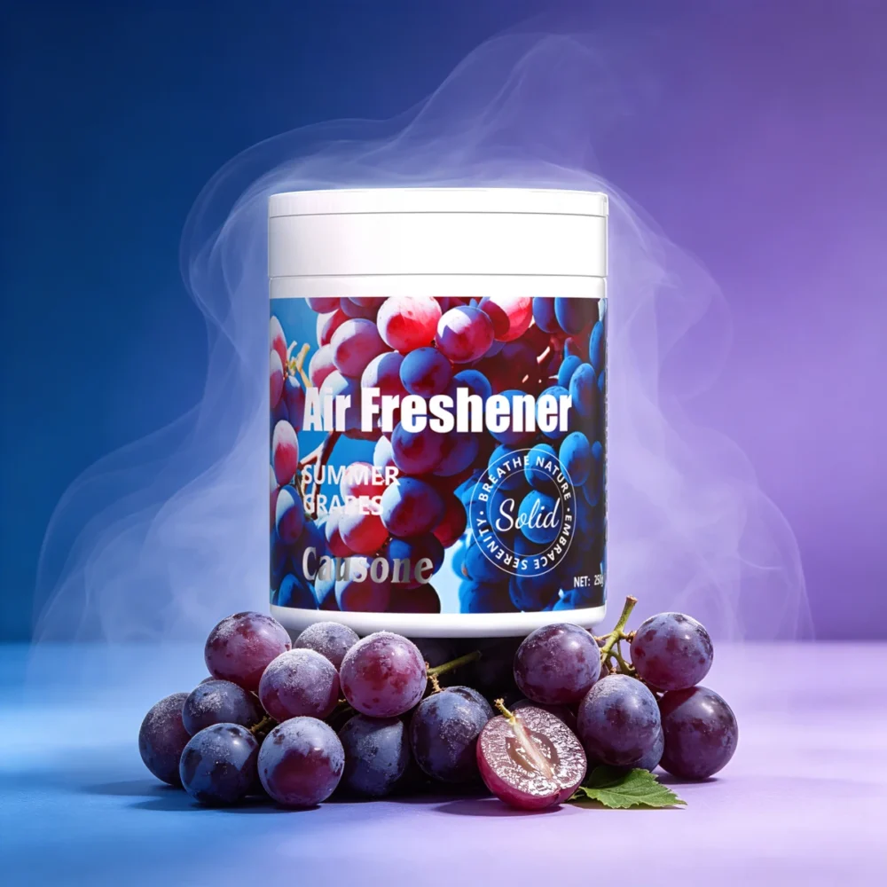 causone-summer-grapes-air-freshener-gel-lifestyle Causone Summer Grapes fruit air freshener gel with fresh grapes