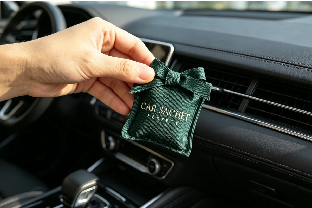 Using a natural car air freshener as an essential oil car diffuser